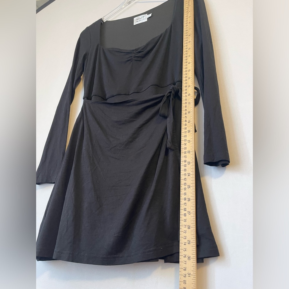Wrap Skirt Fitted Knit Mini Dress M - Picture 10 of 13